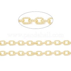 Rack Plating Brass Textured Cable Chains&nbsp;CHC-B021-01G
