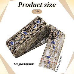 Flower Pattern Ethnic Style Embroidery Floral Polyester Ribbons&nbsp;OCOR-WH0070-322A-01