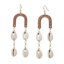 Natural Cowrie Shell Dangle Earrings&nbsp;EJEW-JE06344