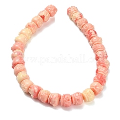 Synthetic Coral Dyed Carved Beads&nbsp;BSHE-H114-03A