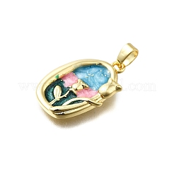 Brass Enamel Pendants&nbsp;KK-K400-28G