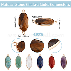 7Pcs 7 Styles Natural Mixed Gemstone Connector Charms&nbsp;G-BBC0001-34