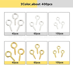 400Pcs Iron Screw Eye Pin Peg Bails&nbsp;IFIN-YW0001-26