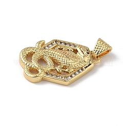 Brass Micro Pave Cubic Zirconia Pendants&nbsp;KK-Z115-10G
