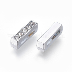 Alloy Initial Slide Charms with Grade A Rhinestones&nbsp;ALRI-R032-I-FF