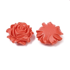 Synthetic Coral Dyed Carved Links&nbsp;SHEL-Z003-01B