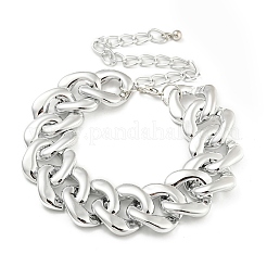 Chunky CCB Plastic Curb/Cable Chain Necklaces for Women&nbsp;NJEW-K261-01B-P-1