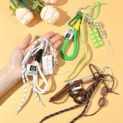 Bread Acrylic & Braided Polyester Rope Pendant Decorations&nbsp;HJEW-YWC0001-04A-1