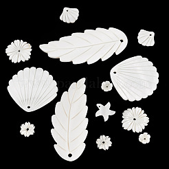 14Pcs 7 Styles Natural Freshwater Shell Pendants&nbsp;SHEL-TA0001-24