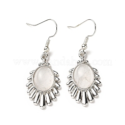 Natural Quartz Crystal Teardrop Dangle Earrings&nbsp;EJEW-K246-01P-03