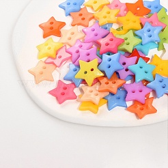 300Pcs 6 Colors Acrylic Buttons&nbsp;BUTT-DJ0001-12