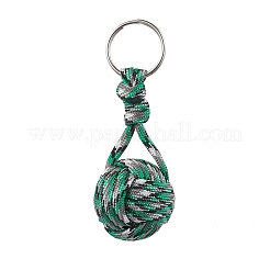 Polyester Braid Ball Stainless Steel Keychains&nbsp;KEYC-JKC01119