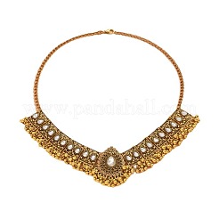 Teardrop Alloy Rhinestone Pendant Necklaces & Dangle Earrings Sets for Women&nbsp;WGDDD7F-05