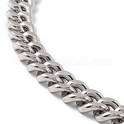 Non-Tarnish 304 Stainless Steel Curb Chains Necklace with Wolf Clasp for Women&nbsp;NJEW-E155-10P