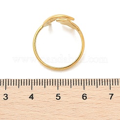 Star Moon 304 Stainless Steel Cuff Rings for Women&nbsp;RJEW-U039-02G