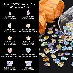 100Pcs 10 Styles Glass Pendants&nbsp;GLAA-YW0004-18