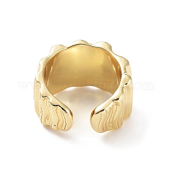 Brass Textured Open Cuff Rings for Women&nbsp;X-RJEW-D016-01G