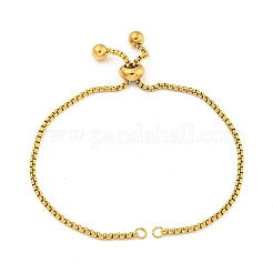 Adjustable 304 Stainless Steel Box Chain Slider Bracelet Making&nbsp;MAK-L038-001G-04
