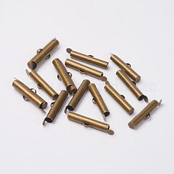 Brass Slide On End Clasp Tubes&nbsp;KK-P031-12AB