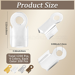 1200Pcs 4 Colors Iron Folding Crimp Ends&nbsp;IFIN-CN0001-07