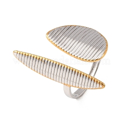 304 Stainless Steel Open Cuff Rings for Women&nbsp;RJEW-K321-02GP