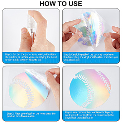 8 Sheets 4 Style Heart & Tennis Pattern Laser Style PET Waterproof Self-Adhesive Stickers&nbsp;STIC-GF0001-02C