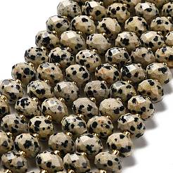 Natural Dalmatian Jasper Beads Strands&nbsp;G-P573-A63-10x6mm