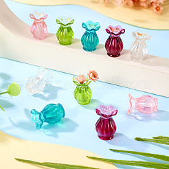 10Pcs 5 Colors Resin Vase Miniature Ornaments&nbsp;DJEW-TA0001-19