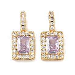 Brass Micro Pave Cubic Zirconia Pendants&nbsp;KK-Z139-08G