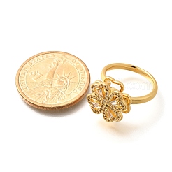 Flower Rotatable Finger Ring for Women&nbsp;RJEW-U035-01G-01