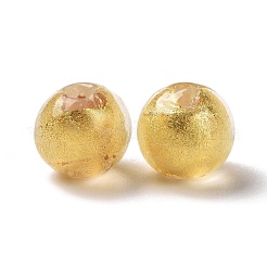 Handmade Gold Foil Lampwork Glass Beads&nbsp;FOIL-E003-02F