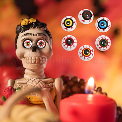 36Pcs 6 Colors Halloween Half Round Plastic Craft Eyes&nbsp;KY-CA0001-47