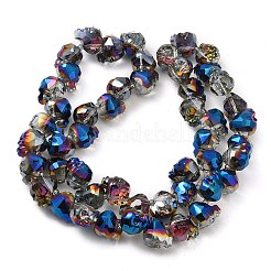 Transparent Electroplated Glass Beads Strands&nbsp;GLAA-G104-02D