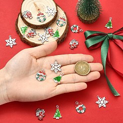 24Pcs 4 Styles Christmas Alloy Pendants&nbsp;ENAM-YW0006-43