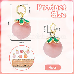 6Pcs Natural Agate Peach Charms&nbsp;G-OC0006-02