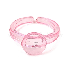 Children's Transparent Plastic Open Cuff Ring Components&nbsp;KY-C022-01A