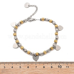 Punk Style 304 Stainless Steel Column Link Charm Bracelets for Women&nbsp;BJEW-C089-14GP