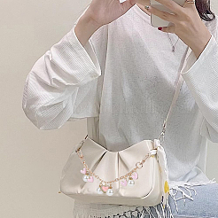 Heart Alloy Enamel & Resin Pearl Charm Zinc Alloy Cable Chain Purse Chains&nbsp;FIND-AB00070