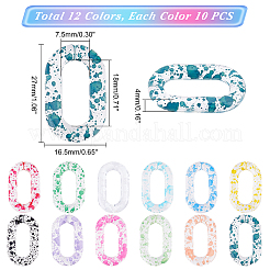 120Pcs 12 Colors Transparent Acrylic Linking Rings&nbsp;OACR-PH0001-87