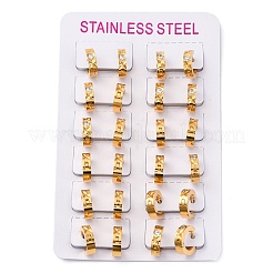 304 Stainless Steel with Cubic Zirconia Polishing effect Hoop Earrings&nbsp;EJEW-M001-25G