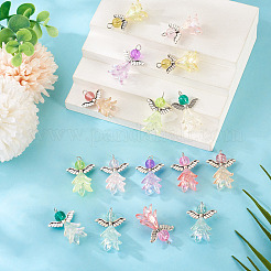16Pcs 8 Style Glass & Acrylic & Alloy Pendants&nbsp;PALLOY-TA00232