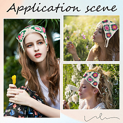 Flower Pattern Acrylic Fibers Knitted Triangle Headscarf&nbsp;AJEW-WH20001-82A