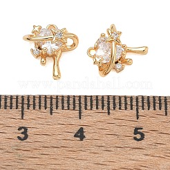 Brass Micro Pave Clear Cubic Zirconia Charms&nbsp;CU-CBAB0CF-21G