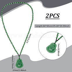 2Pcs Resin Imitation Gemstone Maitreya Buddha Pendant Necklace&nbsp;NJEW-UN0001-59A