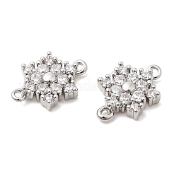 Brass Micro Pave Cubic Zirconia Connector Charms&nbsp;KK-L258-03A-P