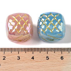 Metal Enlaced Acrylic Beads&nbsp;OACR-G035-11