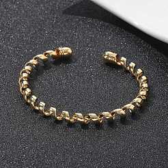 Electrophoresis Iron Cuff Bangles for Women&nbsp;BJEW-M057-03G