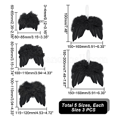 15Pcs 5 Style Feather Wings Pendant Decorations&nbsp;FIND-GA0003-03A