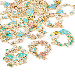 16Pcs 4 Styles Rack Plating Alloy Enamel Pendants&nbsp;ENAM-TA0002-56