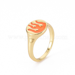 Alloy Enamel Wide Band Rings&nbsp;RJEW-N034-002-RS